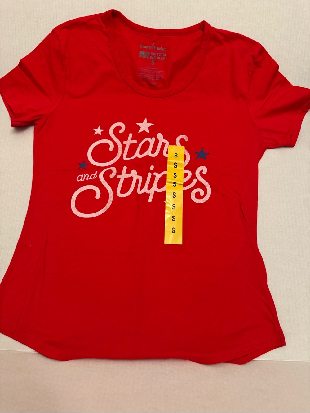 Girls Red 'Stars and Stripes' Graphic Short Sleeve Tee -